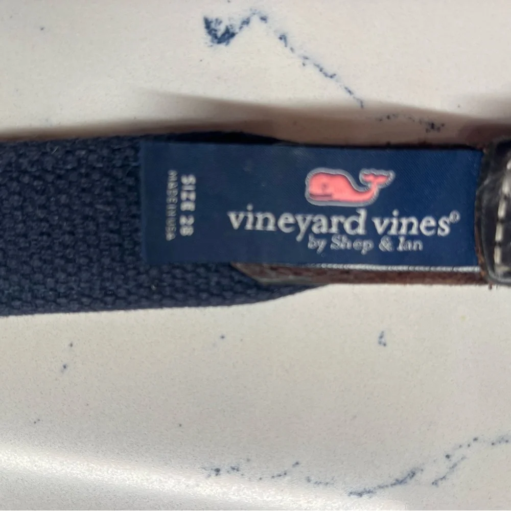 Vineyard Vines Kids Belt with Blue and Pink Stripes